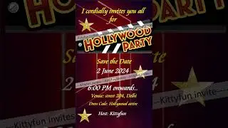 Hollywood Theme Kitty Party Invitation | Kitty Party Invitation @Rs. 125/- #invitation