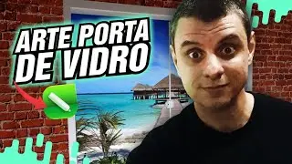 Criando 3 opções de arte adesivo para porta de vidro [Plotagem Jateado, Recorte e Impresso]