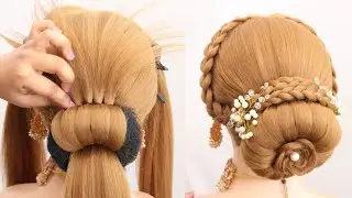 Amazing Low Bun hairstyle |Hair Padding Bun for Long Hair |Wedding & party updo hairstyle