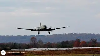 C-47 Landing, Cockpit View, Start Up and Takeoff