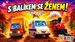 S balíkem se ženem - ANIMOVANÁ verze dětské písničky o lodi, kamionu, vlaku, dodávce a dronu
