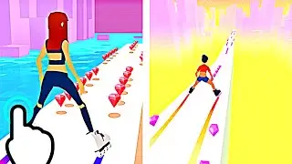 Sky Roller Rainbow Skating - Roller Skates Girl Run - All Levels iOS Android GamePlay #7