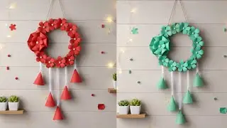 Quick & Easy Wall Hanging Ideas   Paper Craft For Home Decoration   Flower making with paper DIY