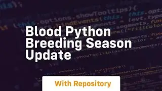 Blood python breeding season update