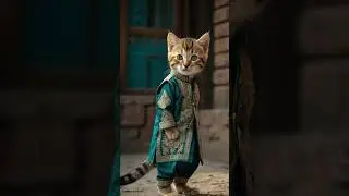 |a cute cat in tie kurta pajama pakistani | #mittho_ai #shorts #ai