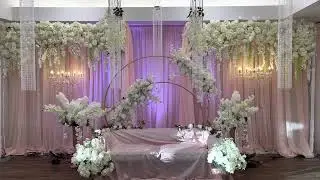 Wedding backdrop with flowers