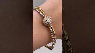 HABIB Combination Yellow and White Gold  916 Gold Bangle | ON HAND