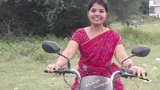 BIKE RIDING ON SAREE in ENGLISH....