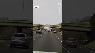 Graban el brutal accidente de un coche tras caer desde un paso elevado #Accidente #EEUU #Coche