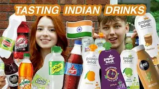 Trying INDIAN DRINKS - British Couple Tasting Drinks from India THUMS UP, PAPER BOAT, LIMCA, MIRINDA