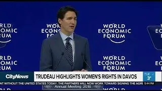 Trudeau highlights women's rights in Davos