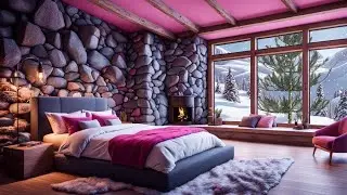 Relax in this cozy cabin in the woods with roaring fireplace to keep you warm #Nature #NatureSounds