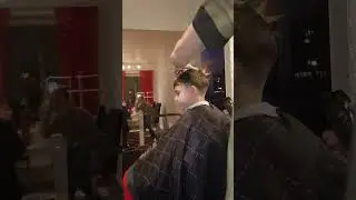 My brother making a little taper fade 