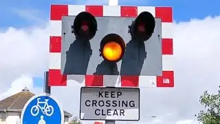Rare Crossing at Minehead Level Crossing, Somerset
