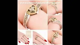 9ct Gold Heart Engagement Dress Ring Size O 2.6g Hallmark #goldring #goldjewellery #diamondring