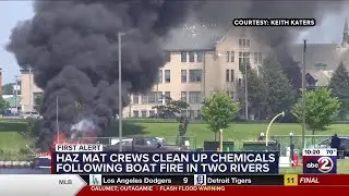 Fishing boat catches fire in Two Rivers harbor