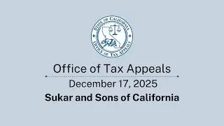 Office of Tax Appeals December 17, 2025
