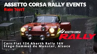 【Assetto Corsa Rally】EVENTS:Sommet de Munster, Alsace(Rain Test1)/Fiat 124 Abarth【GamePad】