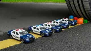 Cute police Plastic Toys Flattened by Car Wheel | Satisfying Toy Crushing ASMR