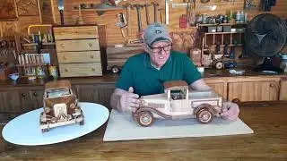 Miniaturas em Madeira - Pick Up Ford 1930- P 2 - Wooden Cars Model