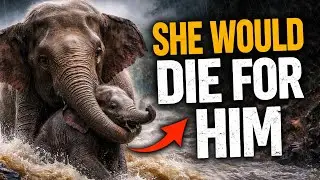 She Would Die for Him | Fearless Mother Elephant Saves Her Calf