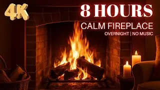 Calm Fireplace 8 Hours | Cozy Winter Fireplace, Gentle Crackling, Deep Sleep, No Music 4K