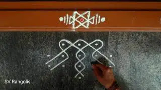 3 simple border rangoli designs ✨ daily rangoli #rangoli 