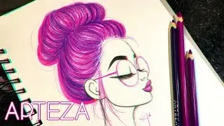 ♡ How to Draw and Color Hair in a Bun ft. Arteza Color Pencils ♡
