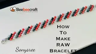 Right angle weave Bracelet || Diagonal line pattern Beaded Bracelet