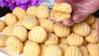 (No Egg) 3 INGREDIENT butter cookies. Melt in your mouth!