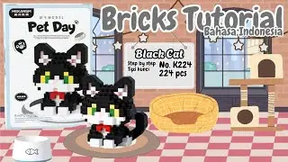 Build a Bricks Pet Day! Cute Kitten 🐱Black Cat🐱 K224 | Tutorial Building Bricks Mini