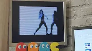 MC hammer video playing on Atari XL via AVG cart.
