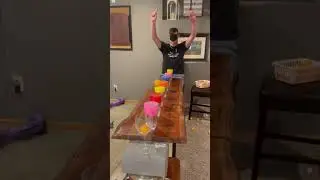 2 In a Row BLINDFOLDED #trickshot #pingpong #blindfold #shorts