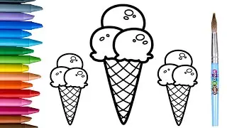 How to Draw and Color Delicious Ice Cream 🍧🍇 Fun Art Tutorial for Kids