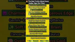 The Real Truths About Every Zodiac Sign | No Filter Astrology #ZodiacTruths #AstrologyFacts #Zodiac