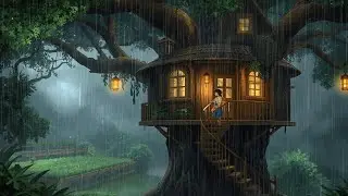Living in a Magical Rainy Treehouse 🌧️✨ | Cozy Ghibli-Style Life & Cooking