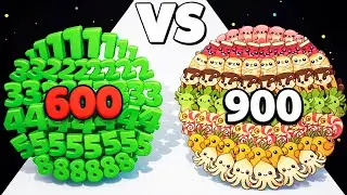 NUMBER Master 🔥 vs Food Kawaii Run Crowd Control &infin; ASMR 😌🎧 Ball Merge Math Gameplay Android iOS WE35