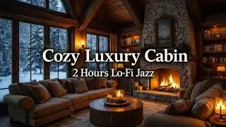 2 Hours Cozy Luxury Cabin Lo-Fi Jazz 🔥 Relaxing Jazz Beats for Study, Work & Sleep