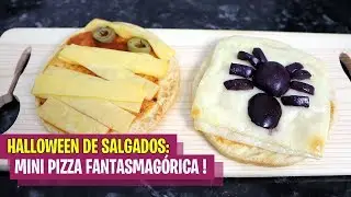 Halloween de Salgados: Mini Pizza FANTASMAG&Oacute;RICA!