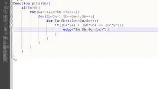Pythagorean triple in PHP