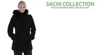 Sachi Collection Wool Walker Coat - Fox Fur Trim (For Women)
