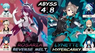 C5 Rosaria Reverse Melt & C6 Lynette Hypercarry | Spiral Abyss 4.8 | Genshin Impact | 4K