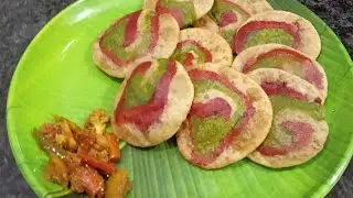 Colourful Puri healthy from spinach beetroot,wheatflour | पालक और चुकंदर से बनी हुई रंग-बिरंगे पुरी