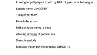 NHL 14 Gm Connected Open League