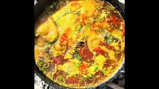 Village Style FISH CURRY with Spinach #food #india #fishcurry #outdoors #desifood #quickrecipe 
