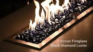 American Fireglass Black Diamond Luster Zircon Fire Glass