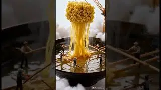 The Unique Ramen Cooking Process Using Miniature Heavy Equipment! 🍜🏗️ #MiniatureCooking #Shorts