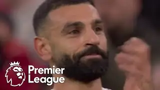 Mohamed Salah applauds Liverpool fans at Anfield after win v. Brighton | Premier League | NBC Sports