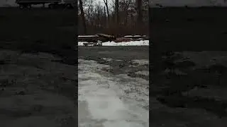 trucking on a melting ice road 1:14 scale RC tractor trailer hauling concrete Mike's Mob Rc Con co