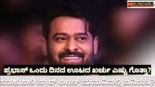 ಪ್ರಭಾಸ್ ಒಂದು ದಿನದ ಊಟದ ಖರ್ಚು ಎಷ್ಟು ಗೊತ್ತಾ? ಬಾಹುಬಲಿ ಸ್ಟಾರ್ ಲಂಚ್ ಮೆನುವಿನಲ್ಲಿ ಏನಿರುತ್ತೆ?